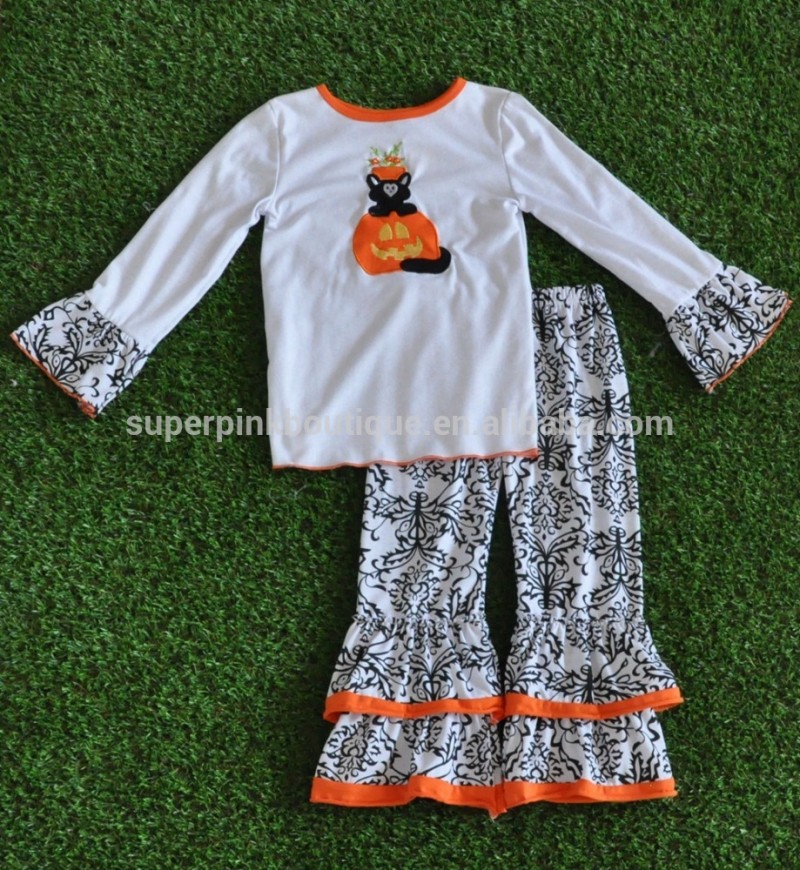 新加入卸売子供ブティック服花カボチャハロウィン子供服-キッズ服　セット問屋・仕入れ・卸・卸売り
