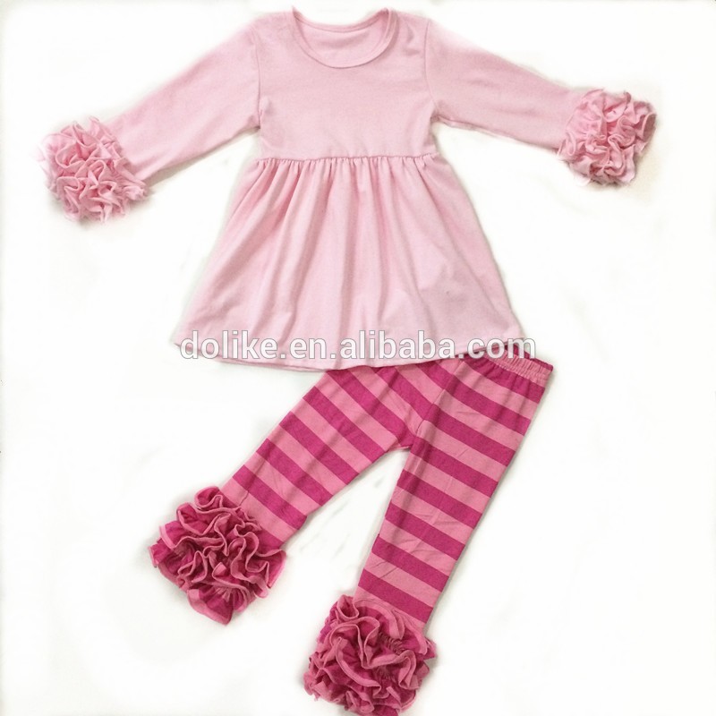 かなりデザイン赤ちゃん幼児服高品質女の子フリル袖トップスとパンツセット卸売子供ブティック服-キッズ服　セット問屋・仕入れ・卸・卸売り