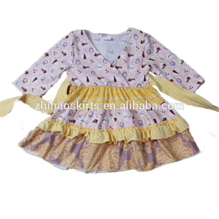 キッズ冬ドレス感謝祭衣装デザイナーコットンドレス女の子のため-ジュニア服（女）ドレス問屋・仕入れ・卸・卸売り