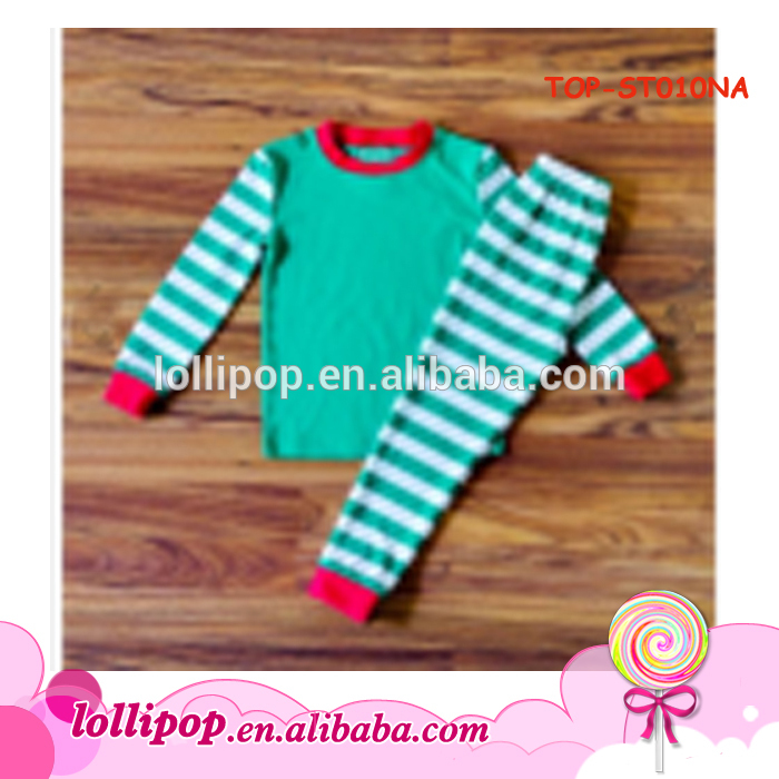 2016バルク卸売子供服幼児かわいい赤ちゃんユニセックスパジャマ服セットファッションクリスマス幼児平野ストライプ衣装-キッズ服　セット問屋・仕入れ・卸・卸売り