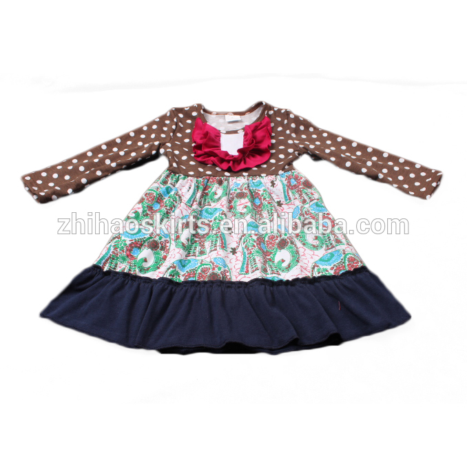 新しいデザイン冬長袖ドレス子供カジュアル着用コットンドレスワンピースドレス太った女の子-ジュニア服（女）ドレス問屋・仕入れ・卸・卸売り
