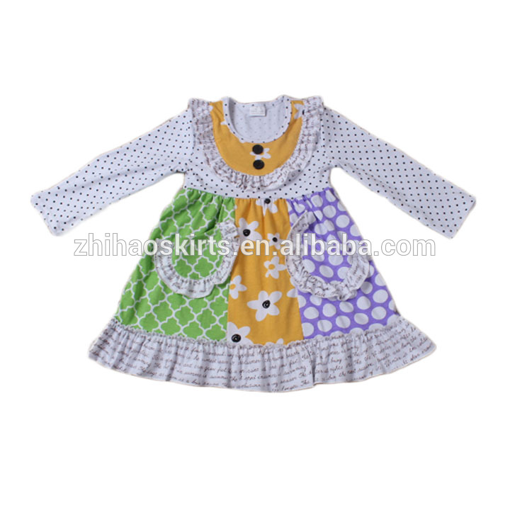 ニットコットンドレス子供冬ドレス卸売女の子因果摩耗ベビードレス女の子-ジュニア服（女）ドレス問屋・仕入れ・卸・卸売り