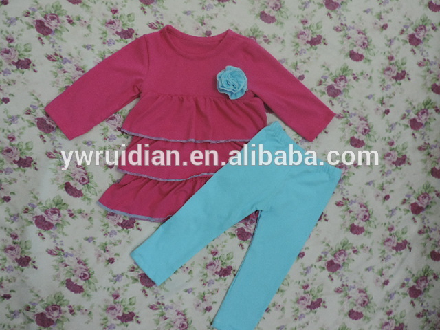 子供服セット2016フリルチュチュトップ花コットンパンツ子供女の子スポーツ衣装トルコ卸売子供服-キッズ服　セット問屋・仕入れ・卸・卸売り
