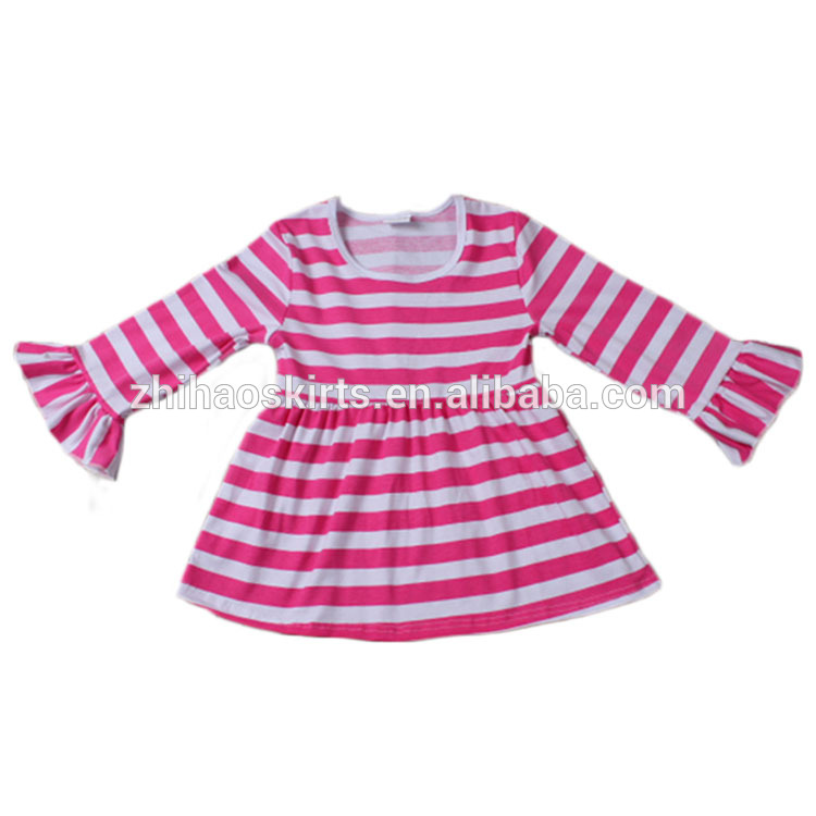赤ちゃんコットンドレスピンクストライプロングスリーブキッズカジュアルウェア女の子誕生日パーティードレス-ジュニア服（女）ドレス問屋・仕入れ・卸・卸売り