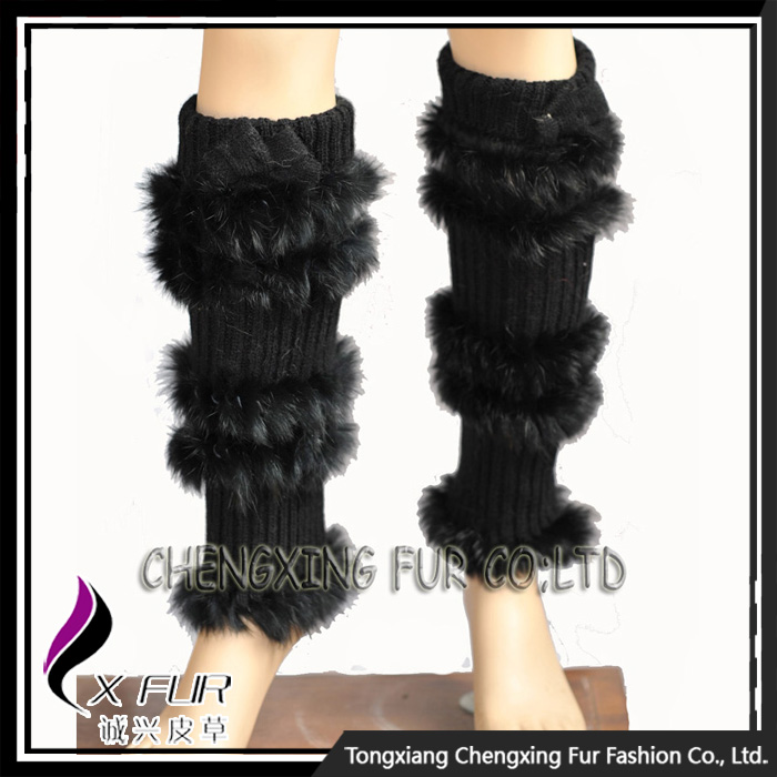 CX-A-15中国卸売熱い販売ウサギの毛皮編み女性レッグウォーマー-レッグウォーマ問屋・仕入れ・卸・卸売り