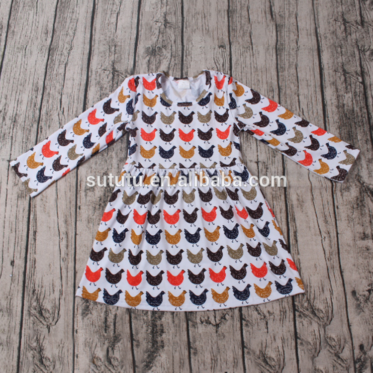 ホット販売ファッションの女の子パーティードレス白で鶏coloursデザインドレス手作りベビー服-ジュニア服（女）ドレス問屋・仕入れ・卸・卸売り