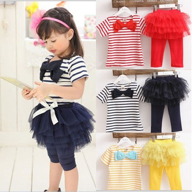 F10393A女の子韓国スタイル安いストライプtシャツ+パンツスーツ赤ちゃんのブティックセット-キッズ服　セット問屋・仕入れ・卸・卸売り