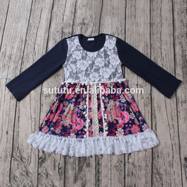 ホット販売ファッションの女の子パーティードレスブラックderssで花とレースベビー女の子ドレスmaxies-ジュニア服（女）ドレス問屋・仕入れ・卸・卸売り