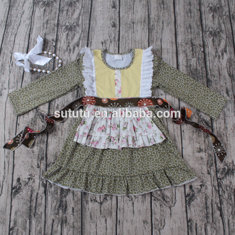 素敵な女の子コットンドレスデザインのサークルドレスと持ってリボンベビー女の子ドレスベルベット-ジュニア服（女）ドレス問屋・仕入れ・卸・卸売り