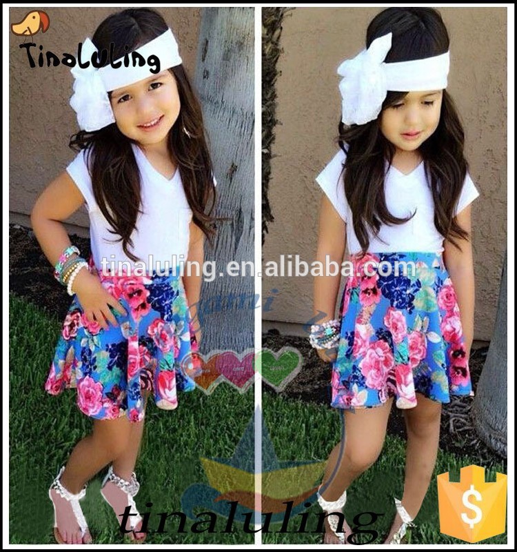 暑い夏の女の子のツーピース衣類セットの子どもたち花の服の子供たちの夏は身に着けている-キッズ服　セット問屋・仕入れ・卸・卸売り