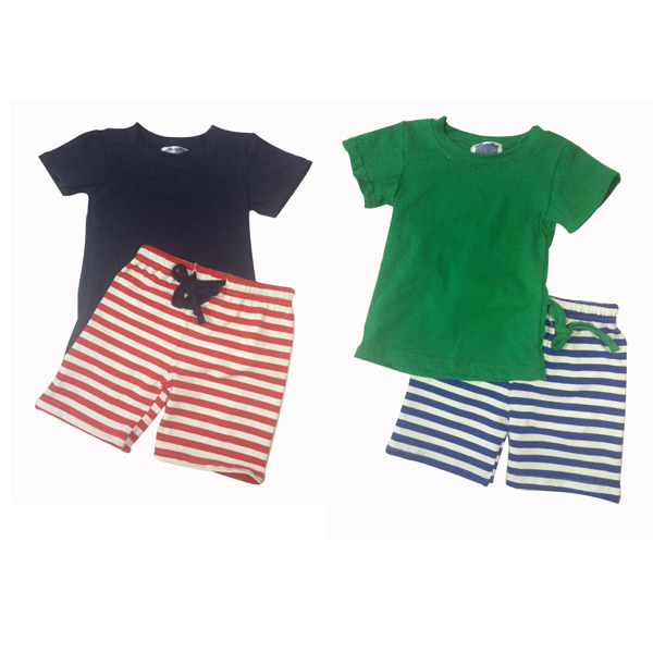 空白シャツウエストバンドショートパンツ幼児キッズ夏ourtfit子供服セット2ピースコットンベビー服キッズコットンブティックボーイ服-問屋・仕入れ・卸・卸売り