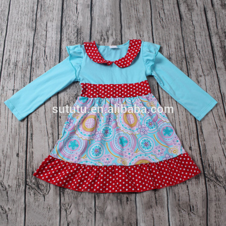 新しいスタイルの女の子ドレス勒赤いドレス赤ちゃん綿frocksデザイン用6年古い女の子-ジュニア服（女）ドレス問屋・仕入れ・卸・卸売り