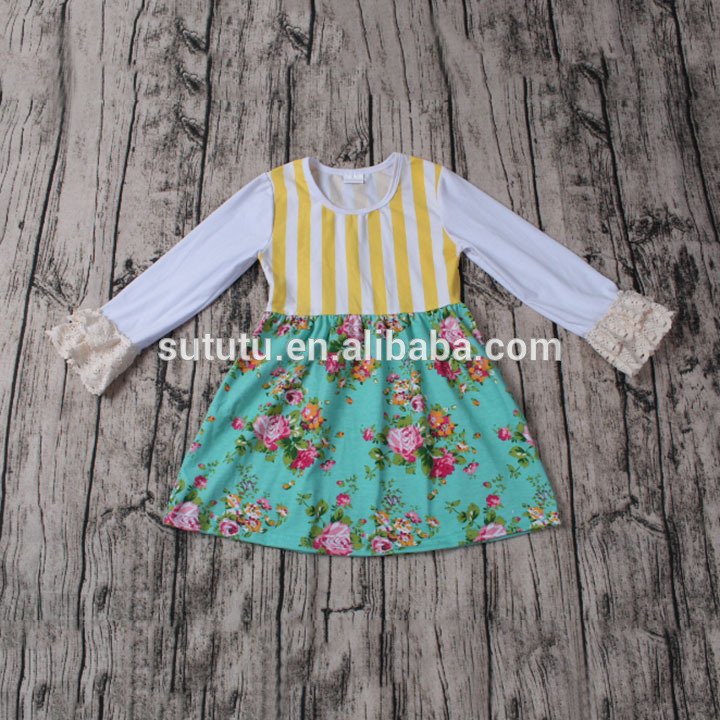 ワンピースの女の子パーティードレスバラで綿レースオーガニックコットンベビー卸売ベビー服-ジュニア服（女）ドレス問屋・仕入れ・卸・卸売り