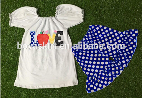 夏に戻って学校服女の子かわいい服ホットピンクアップル子供服水玉shortiesセットベビーキッズ-キッズ服　セット問屋・仕入れ・卸・卸売り