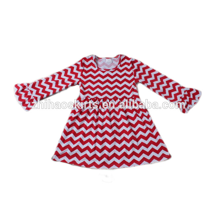 ファッション販売冬長袖安いカジュアルニット綿女の子シェブロンドレス-ジュニア服（女）ドレス問屋・仕入れ・卸・卸売り