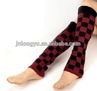 ファッションの女性ジャカードチェックで暖かい足パターンを編み-レッグウォーマ問屋・仕入れ・卸・卸売り
