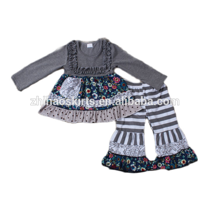 安い冬グレーdesignedブランドコットン新生児の女の子2ピース服セットベビー服2016-キッズ服　セット問屋・仕入れ・卸・卸売り