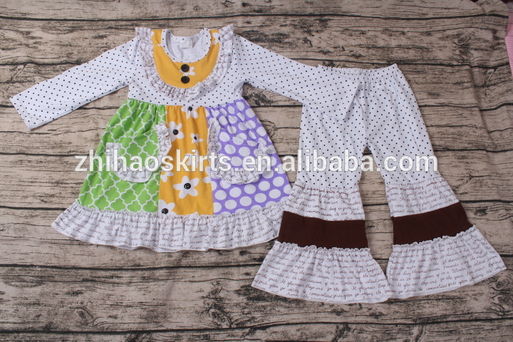 2016卸売子供服高品質かわいい赤ちゃん女の子服フリルデザイントレンディキッズ服-キッズ服　セット問屋・仕入れ・卸・卸売り