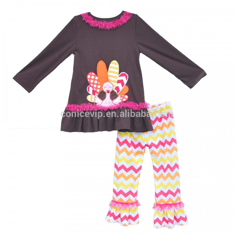 幼児の女の子ブティック衣装感謝祭子供ブティック服安い卸売衣装秋用子供女の子-キッズ服　セット問屋・仕入れ・卸・卸売り