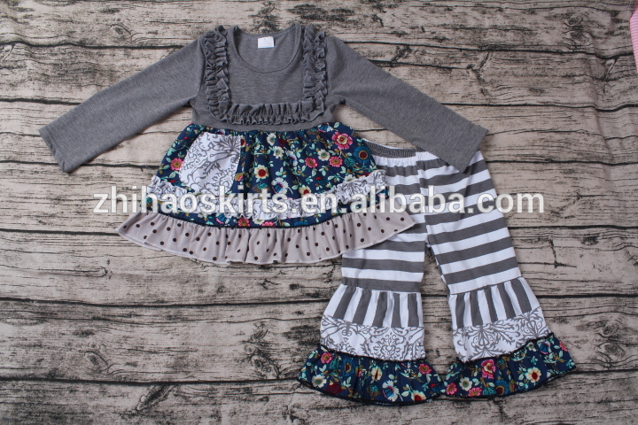 2016トレンディ赤ちゃん服花柄reffleスリーピングキッズ衣装ブティックベビー服-キッズ服　セット問屋・仕入れ・卸・卸売り