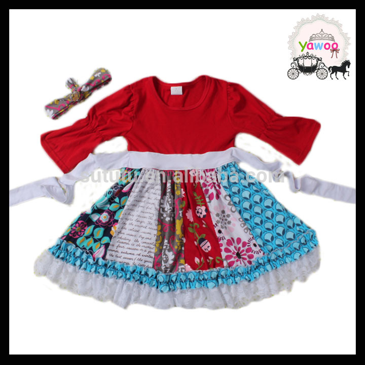 2016素敵な子供綿frocksデザインワンピース女の子パーティードレス卸売子供服冬-ジュニア服（女）ドレス問屋・仕入れ・卸・卸売り