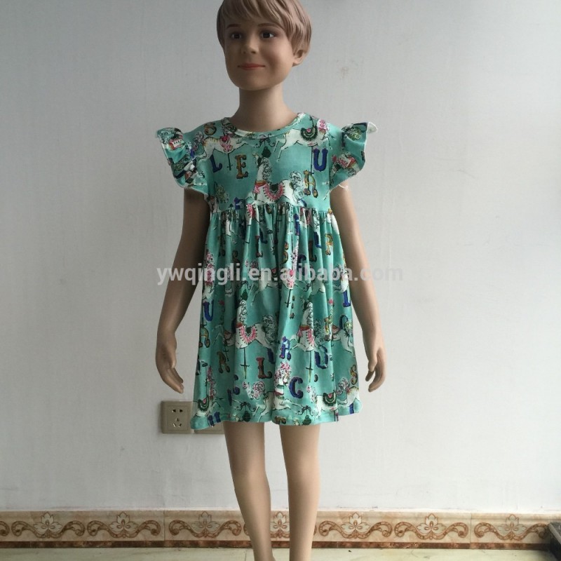 工場直接販売誕生日ドレス ベビー女の子フラッター ノースリーブ カルーセル プリント布ドレス-問屋・仕入れ・卸・卸売り