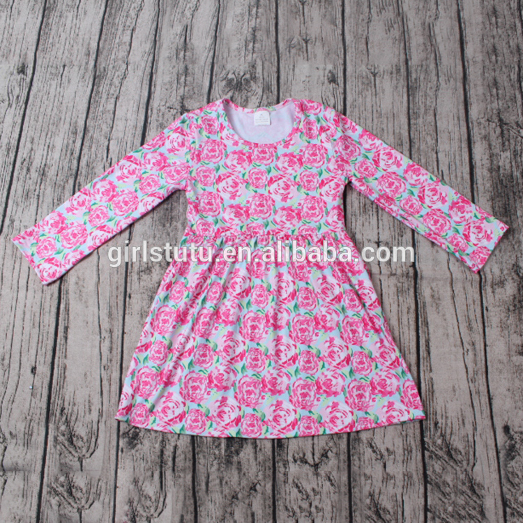 最新のファッションフラワーガールドレス子供frocksデザイン長袖ドレス秋子供ブティック服卸売-ジュニア服（女）ドレス問屋・仕入れ・卸・卸売り