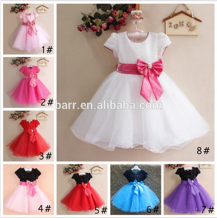 ホット最新デザインちょう結びの女の子パーティー着用西洋ドレス-ジュニア服（女）ドレス問屋・仕入れ・卸・卸売り