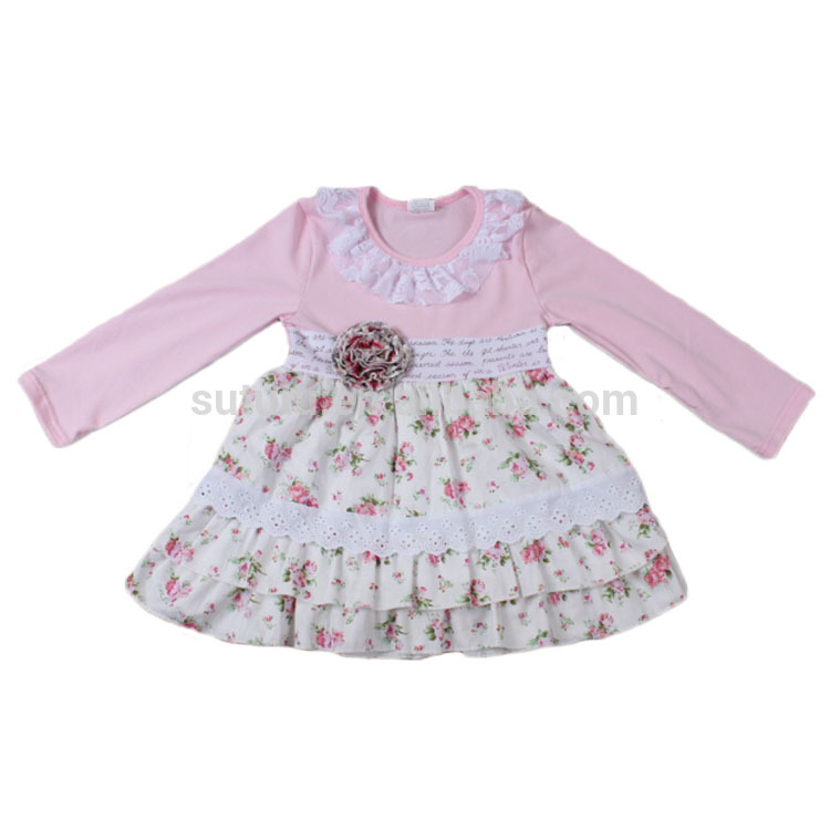 2016新しいファッション新着ピンク冬暖かい服ドレス用女の子赤ちゃん子供ファッションドレス写真-ジュニア服（女）ドレス問屋・仕入れ・卸・卸売り