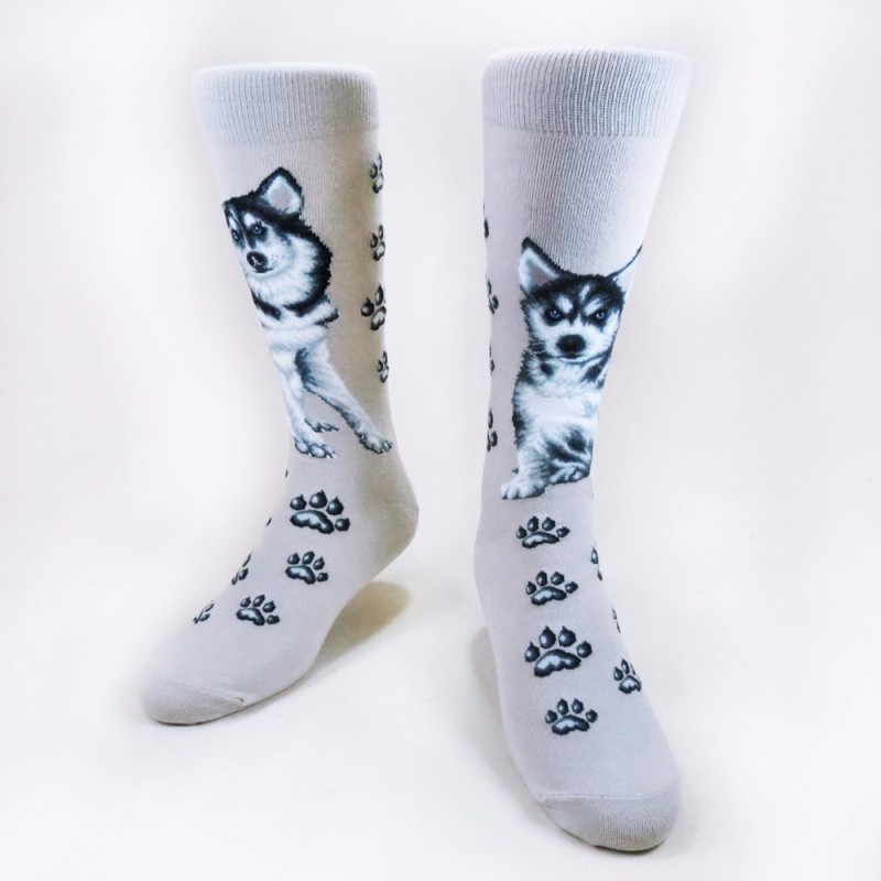 を犬シリーズハスキーカスタム女性クルーソックス-ソックス問屋・仕入れ・卸・卸売り