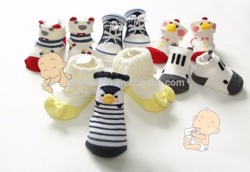カスタマイズされた新しい生まれた赤ちゃんの靴下でラバーソール、綿、かわいい-ソックス問屋・仕入れ・卸・卸売り