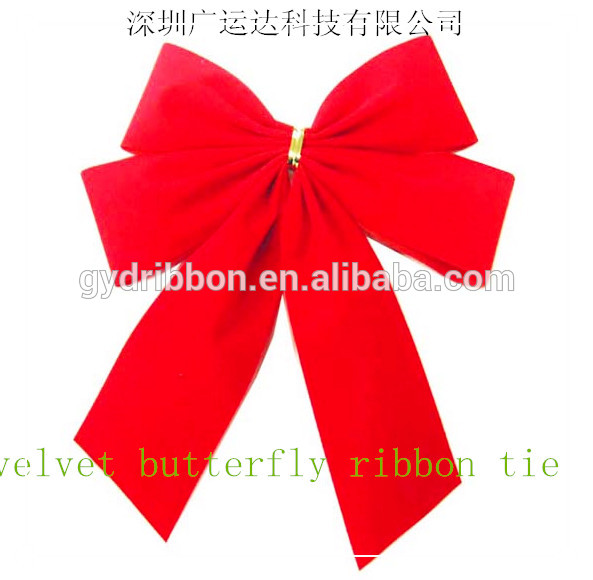クリスマスツリーormamentた赤いベルベットのリボンの弓、 サテンの蝶ネクタイ-リボン問屋・仕入れ・卸・卸売り