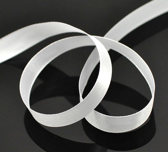 カスタム1ロール(25ヤード)ホワイト1/2 "結婚式クラフトサテンリボン-リボン問屋・仕入れ・卸・卸売り