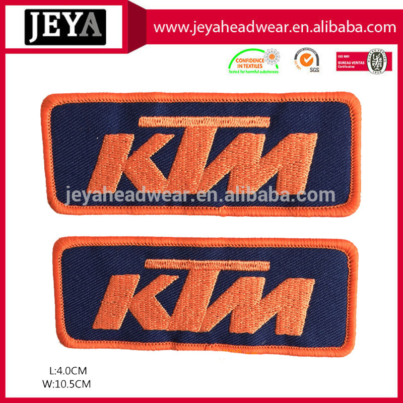 オレンジネイビーktm letthers刺繍テキスタイルパッチ、パーソナライズ刺繍服襟パッチ-パッチ問屋・仕入れ・卸・卸売り