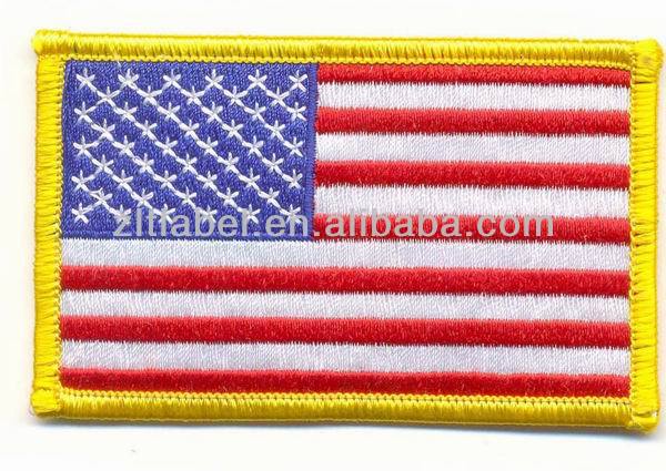 米国旗ポリエステル不織布のパッチ/wovenlabel/刺繍パッチのミシンで作った-パッチ問屋・仕入れ・卸・卸売り