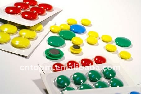 着色された装飾ラウンド形状磁気absボタン用ホームshcoolオフィス公共-ボタン問屋・仕入れ・卸・卸売り
