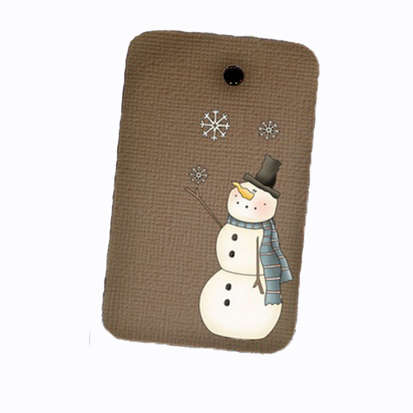 冬の雪だるまクリスマスギフトハード紙のカード-アパレル副資材　タグ問屋・仕入れ・卸・卸売り