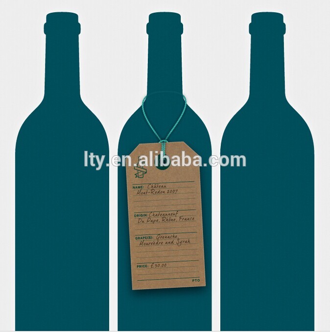 クラフト紙のワインのボトルネックのタグ( m- ht045)-アパレル副資材　タグ問屋・仕入れ・卸・卸売り