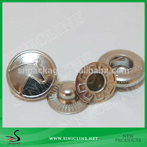 装飾的な真鍮の金属リングカスタムsinicline/cap/pressスナップファスナー付きボタン衣類用四つの部分-ボタン問屋・仕入れ・卸・卸売り