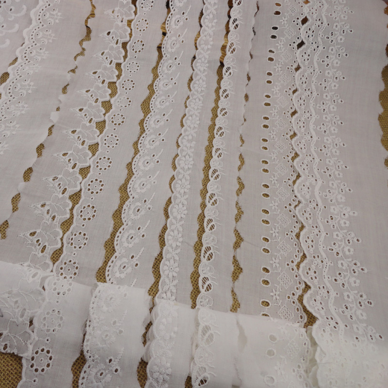 Broderieアイレットのレースエッジングアイボリーホワイトアングレーズポリ/コットンアイレットのレース-レース問屋・仕入れ・卸・卸売り