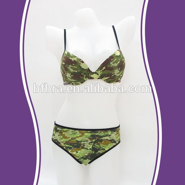 良い品質ノンスリップスパンデックスarmygreenセクシークール女の子ブラ&パンティセット-ブラ、キャミソールセット問屋・仕入れ・卸・卸売り