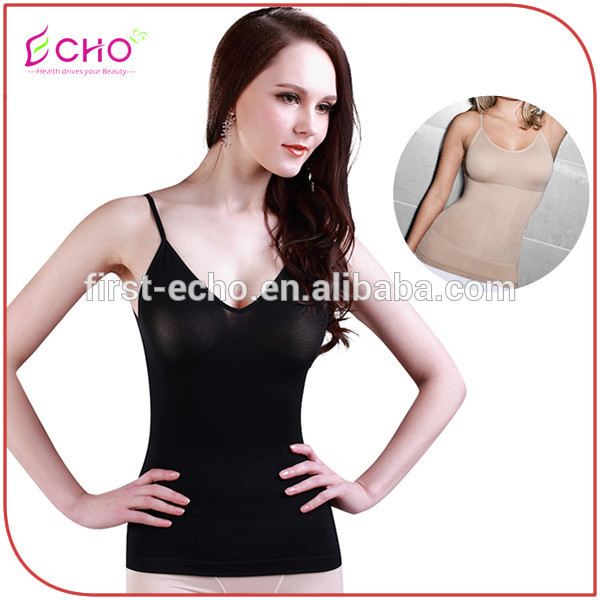 本体shapewear女性黒・ヌードbelviaトップをスリム化-補正下着問屋・仕入れ・卸・卸売り