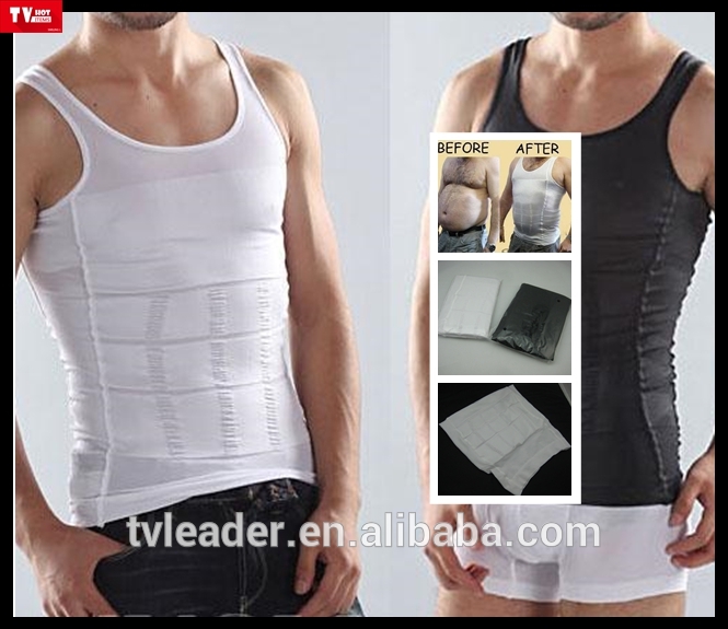 ヘルプクールで夏5色スリムボディシェーパー通気性痩身tシャツベスト用男性アンダーシャツ-補正下着問屋・仕入れ・卸・卸売り