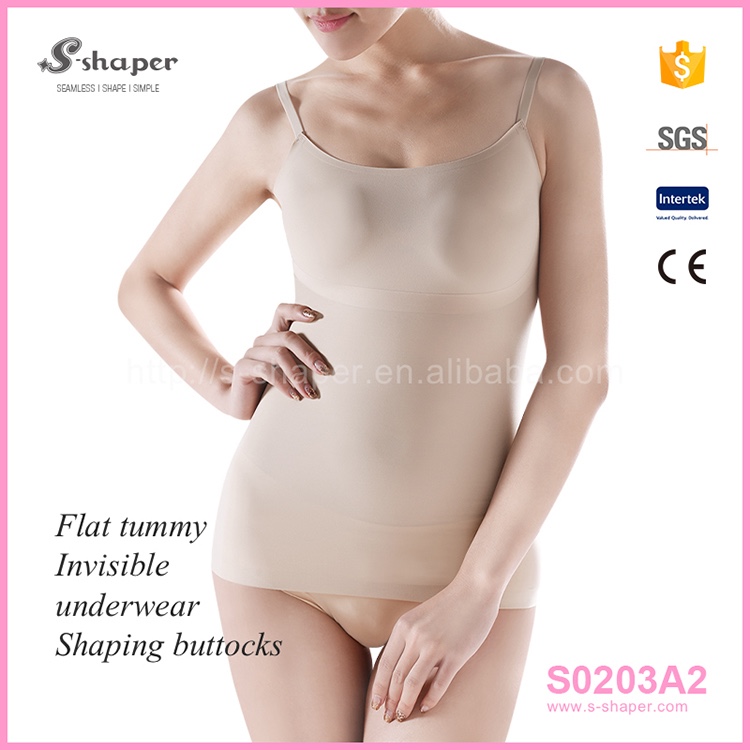 S-SHAPERシームレス女性タンクトップ、卸売キャミソールレディーシェイパー、キャミで調節可能なストラップ-補正下着問屋・仕入れ・卸・卸売り