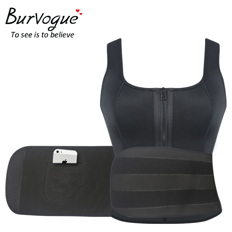 Burvogue女性ネオプレンシェイパー圧縮ベストスポーツウエストトレーナーベルト付きスポーツブラジャーshaperwear-補正下着問屋・仕入れ・卸・卸売り