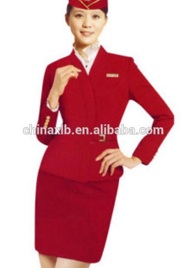 赤いセクシーな航空会社のスチュワーデスの制服/航空会社の制服-スチュワーデス制服問屋・仕入れ・卸・卸売り