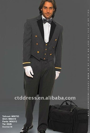 CTDによって顧客用新式のウールのドアボーイのボーイ-ホテル従業員制服問屋・仕入れ・卸・卸売り