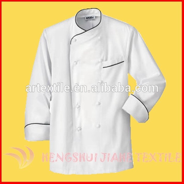 65/35poly/綿のシェフユニフォームツイルシェフコート-ホテル従業員制服問屋・仕入れ・卸・卸売り