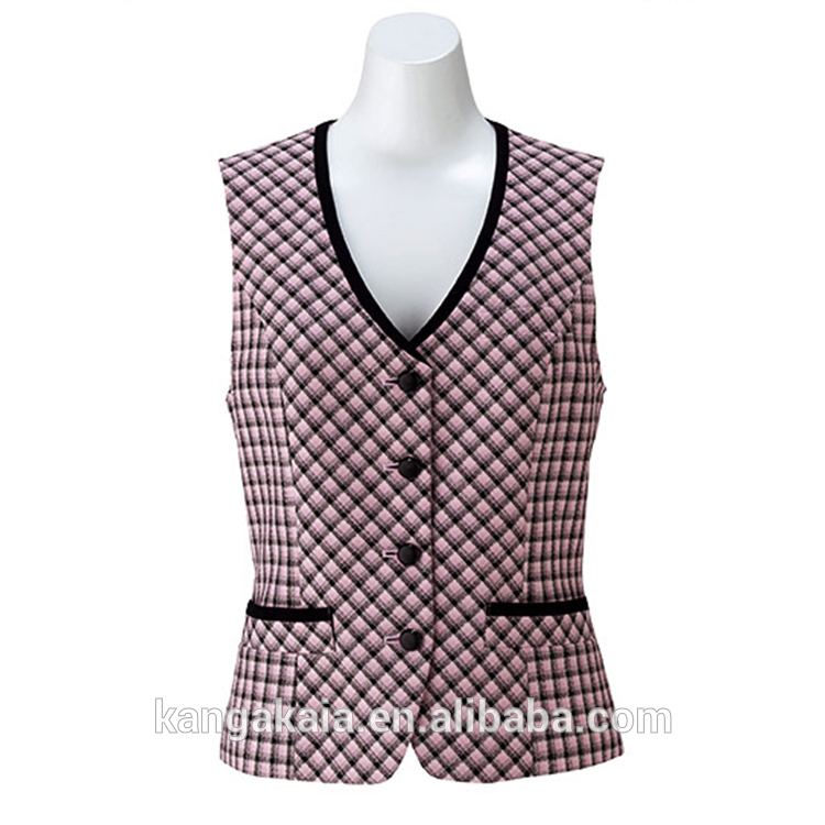 Kangakaia新しいファッションカスタム女の子ofice制服チョッキ卸売WVESTOU4468-ホテル従業員制服問屋・仕入れ・卸・卸売り