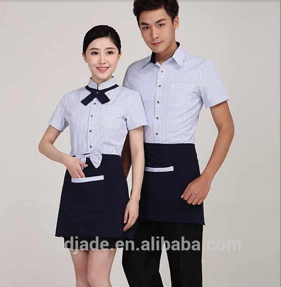 Oemホテルクリーニングサービス制服、 ホテルのウェイトレスの制服ハコショップ制服レストランウェイター均一-ホテル従業員制服問屋・仕入れ・卸・卸売り
